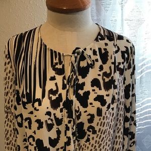 Cabi Blouse brown/black/cream print